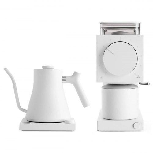 Fellow Ode + Stagg EKG bianco | Macinacaffè elettrico + bollitore Gooseneck